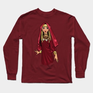 Black is Beautiful - Tunisia African Melanin Girl in traditional outfit Long Sleeve T-Shirt